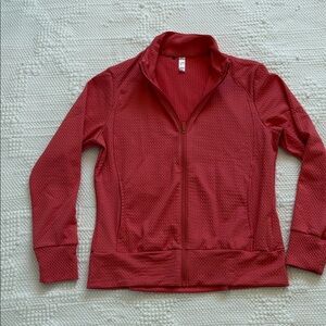 adidas Coral Red Textured Zip Jacket